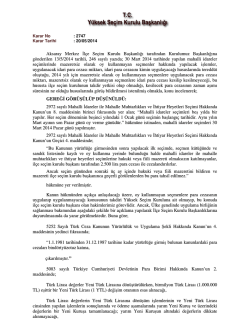 Aksaray Merkez İl&ccedil;e Se&ccedil;im Kurulu Başkanlığı tarafından Kurulumuz