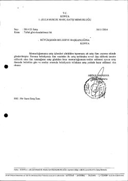(SULH HUKUK MAH.) SATIŞ MEMURLUGU Sayı :2014/23 Satış