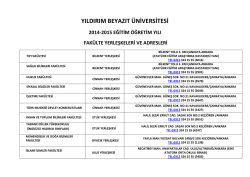 Fak&uuml;lte ve Yerleşke Adresleri Listesi İ&ccedil;in Tıklayınız