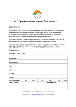 MTO &Uuml;YELERİNE İNDİRİM FORMU