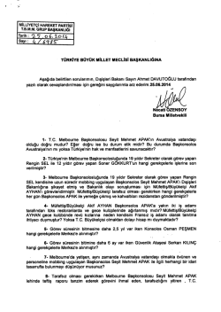 MlLlJvET&ccedil;l HAREKET PAersl TBMıvı. GRUP BAŞKANLIĞI