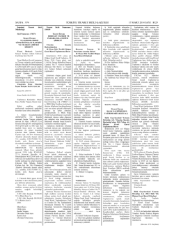 Olağan Genel Kurul Daveti Ticaret Sicil Gazetesi İlanı 17 Mart 2014