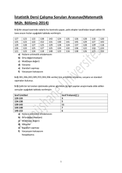 1. Arasınav &ccedil;alışma soruları