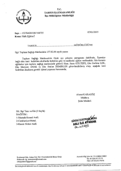 İl&ccedil;e Milli Eğitim M&uuml;d&uuml;rl&uuml;ğ&uuml; Yazısı - tarsus il&ccedil;e mill&icirc; eğitim m&uuml;d&uuml;rl&uuml;ğ&uuml;