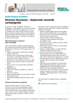 Demans (bunama) &ndash; d&uuml;ş&uuml;nmek zamanla