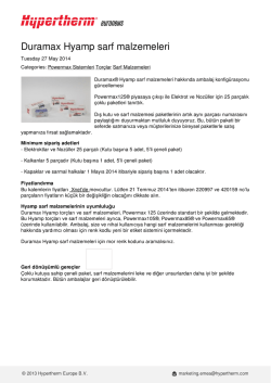 Duramax Hyamp sarf malzemeleri