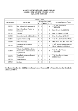 MAKİNE M&Uuml;HENDİSLİĞİ ANABİLİM DALI 2014