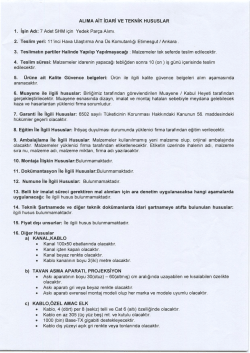 alıma ait idari ve teknik hususlar