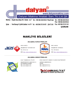 NAKLİYE BİLGİLERİ