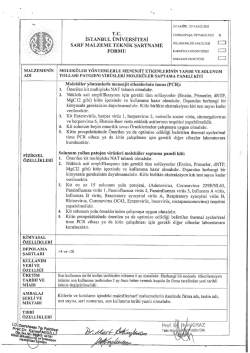 Teknik Şartname - İstanbul &Uuml;niversitesi