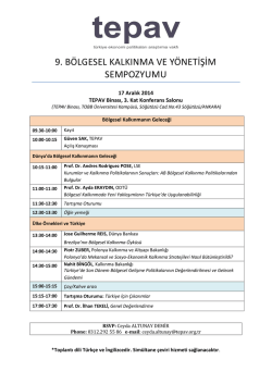 9. Bolgesel Kalkinma ve Yonetisim Sempozyumu