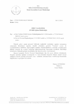 Disiplin amirinin, ilgilinin savunmasını ve varsa ekindeki belgeleri