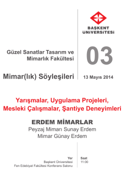 Mimar(lık) S&ouml;yleşileri 13 Mayıs 2014