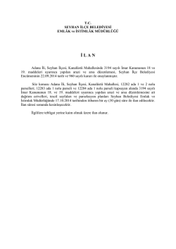 İ L A N - Seyhan Belediyesi