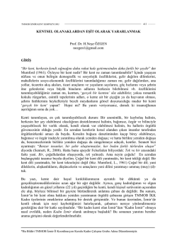 Kentsel Olanaklardan Eşit Olarak Yararlanmak