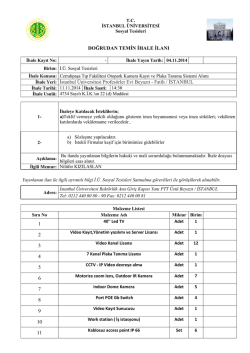 da İ.&Uuml;.Sosyal Tesislerine bağlı bulunan Cerrahpaşa Otopark Kamera