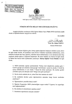 MlLLIYET&ccedil;ı HAREKET PARTIsl TBMM. GRUP BAŞKANLIĞI