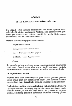 Beton Yapı Hasarlarını Teşhiste Yöntem