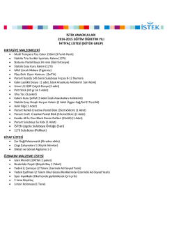 İSTEK ANAOKULLARI 2014-2015 EĞİTİM &Ouml;ĞRETİM YILI İHTİYA&Ccedil;