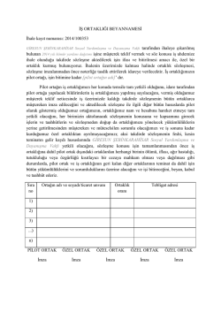 İŞ ORTAKLIĞI BEYANNAMESİ