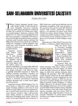 Sam-Selahaddin &uuml;niverSiTeSi &ccedil;alıŞTaYı