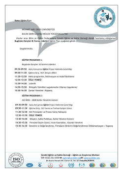 Eğitim Planı - Emin Gülmez Teknik Bilimler Meslek Yüksekokulu