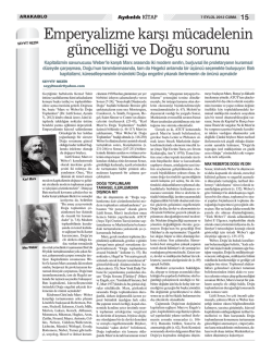 Emperyalizme Karşı M&uuml;cadelenin G&uuml;ncelliği ve Doğu