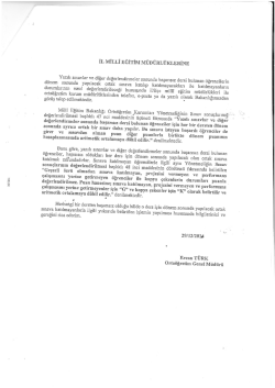 İL MİLLİ EĞİTİM M&Uuml;D&Uuml;RL&Uuml;KLERİNE