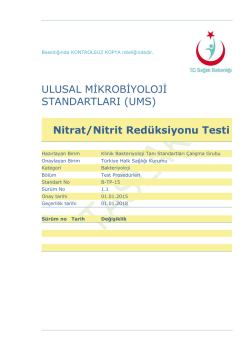 Nitrat / Nitrit red&uuml;ksiyonu testleri