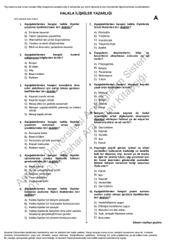 HALKLA iLişKiLER YAzARLıĞı