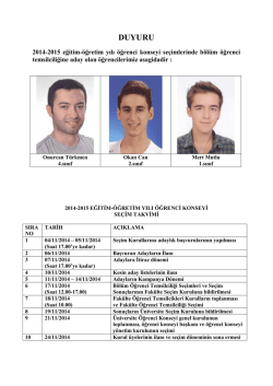 DUYURU - Sakarya &Uuml;niversitesi