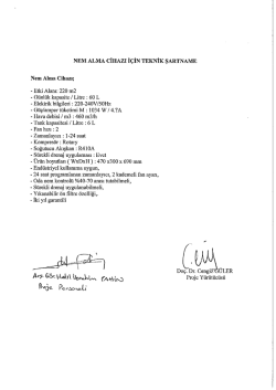 nem alma cihazı i&ccedil;in teknik şartname
