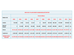 2003-2012 yılları arasında yapılan &uuml;retim miktarları