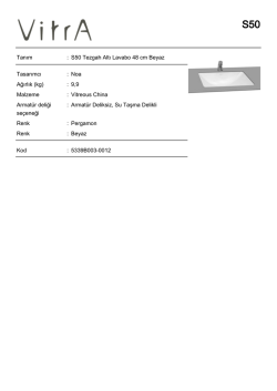 Tanım : S50 Tezgah Altı Lavabo 48 cm Beyaz Tasarımcı : Noa