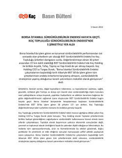 borsa istanbul s&uuml;rd&uuml;r&uuml;lebilirlik endeksi hayata ge&ccedil;ti