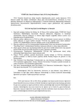 Staj Duyurusu - t&uuml;bitak ulusal g&ouml;zlemevi