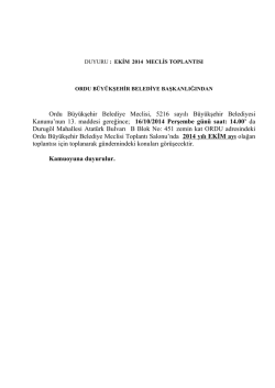duyuru - Ordu B&uuml;y&uuml;kşehir Belediyesi