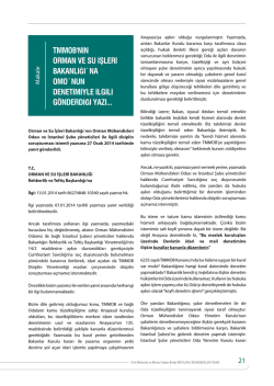nun denetimiyle ilgili g&ouml;nderdiği yazı