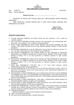 02 Haziran 2014 Meclis Gündemi