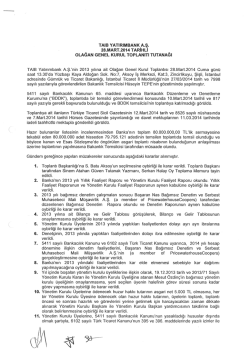 28.03.2014 - TAIB YatırımBank A.Ş.
