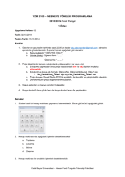 YZM 2105 &ndash; NESNEYE Y&Ouml;NELİK