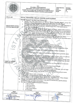 Teknik Şartname - İstanbul &Uuml;niversitesi