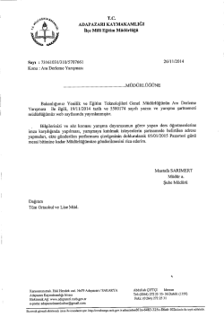 T.c. ADAPAZARI KAYMAKAMLIĞI - Adapazarı İl&ccedil;e Milli Eğitim