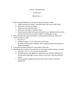 MTF 317 - Ayrık Matematik 29 Ocak 2014 Haftalık &Ouml;dev &ndash; 8 1