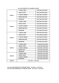 2014-2015 akademik takvim
