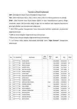 Tanımlar ve &Ouml;nemli A&ccedil;ıklamalar OBP : (Orta&ouml;ğretim Başarı Puanı