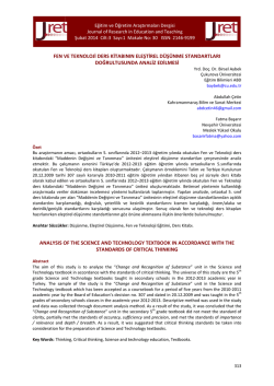 Abstract - Eğitim ve &Ouml;ğretim Araştırmaları Dergisi