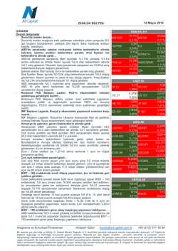 G&Uuml;NL&Uuml;K B&Uuml;LTEN 14 Mayıs 2014 Araştırma ve