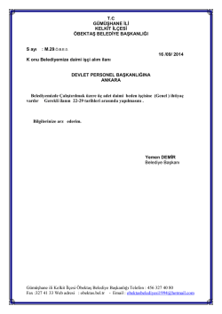 G&uuml;m&uuml;şhane ili Kelkit İl&ccedil;esi &Ouml;bektaş Belediye Başkanlığı Telefon