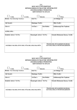 T.C. KOCAELİ &Uuml;NİVERSİTESİ D&Ouml;NER SERMAYE İŞLETME
